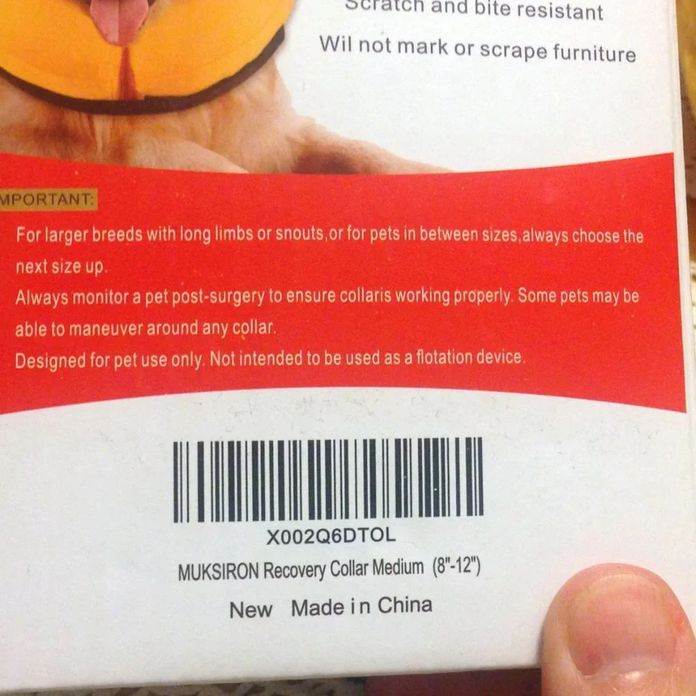 New inflatable recovery collar, size medium